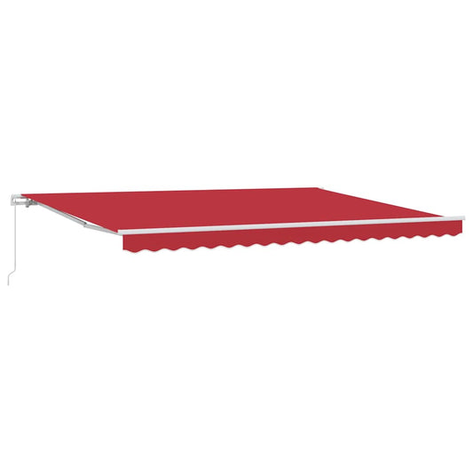 Markise Einziehbar Rot 4,5 × 3 m Polyester und Metall