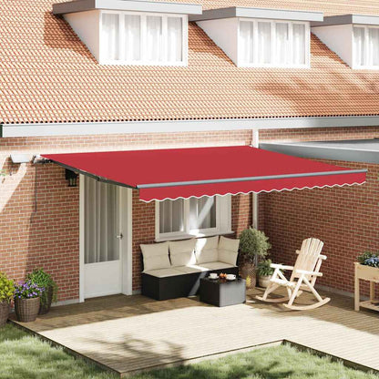 Einziehbare Markise Rot 450 × 300 cm Stoff