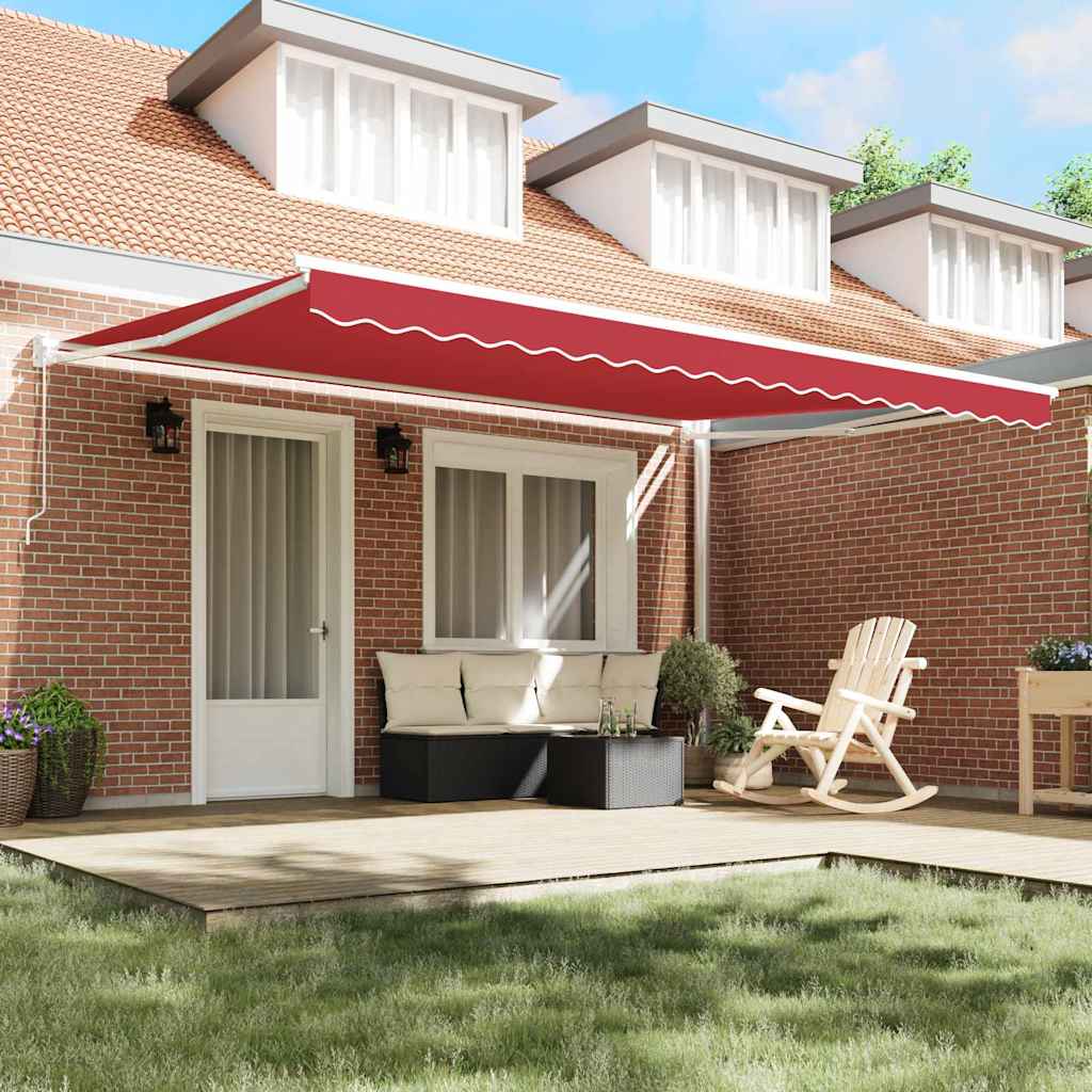 Markise Rot 4,5 × 3 m Polyester und Metall