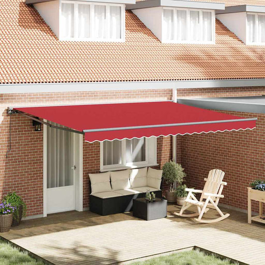 Einziehbare Markise Manuell Rot 450x300 cm Stoff