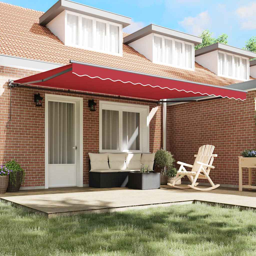 Einziehbare Markise Manuell Rot 450x300 cm Stoff