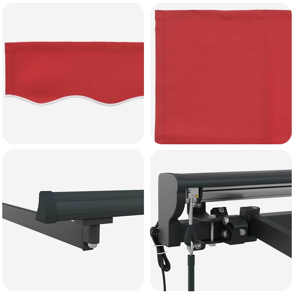Einziehbare Markise Manuell Rot 450x300 cm Stoff