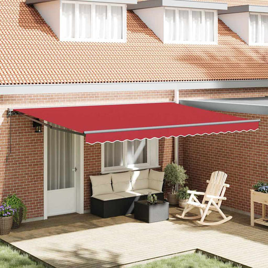 Einziehbare Markise Manuell Rot 450x300 cm Stoff