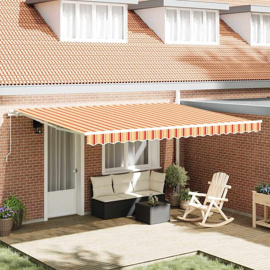 Markise Gelb und Orange 4,5 × 3,5 m Polyester und Metall