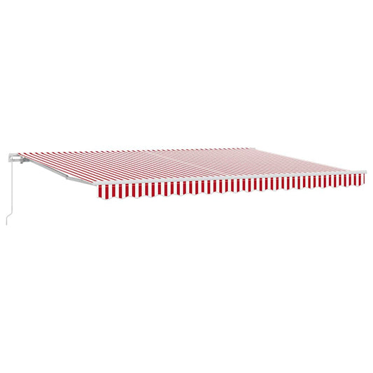 Markise Gestreift Rot und Weiß 4,5 × 3,5 m Polyester und Metall