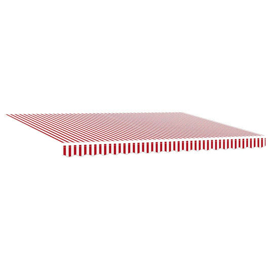 Einziehbare Markise Manuell Rot und Weiß 450 × 350 cm Stoff