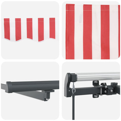 Einziehbare Markise Rot und Weiß 450 × 350 cm Stoff