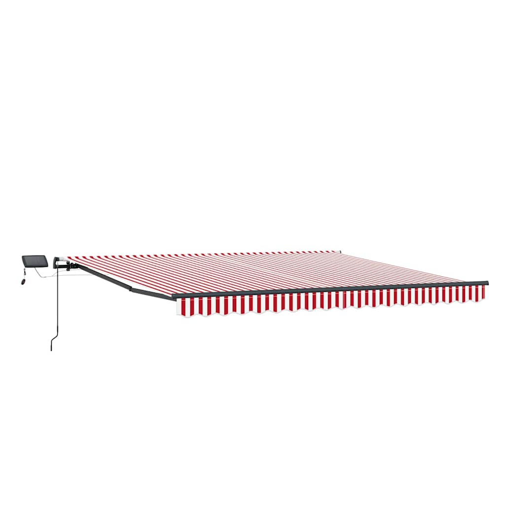 Einziehbare Markise Rot und Weiß 450 × 350 cm Stoff