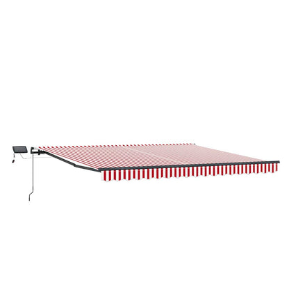 Einziehbare Markise Rot und Weiß 450 × 350 cm Stoff