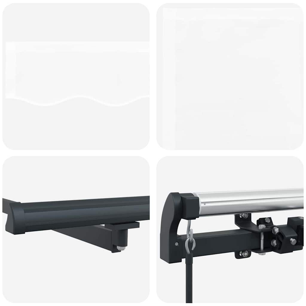 Einfahrbare Markise Weiß Weiß 450 × 350 cm Stoff