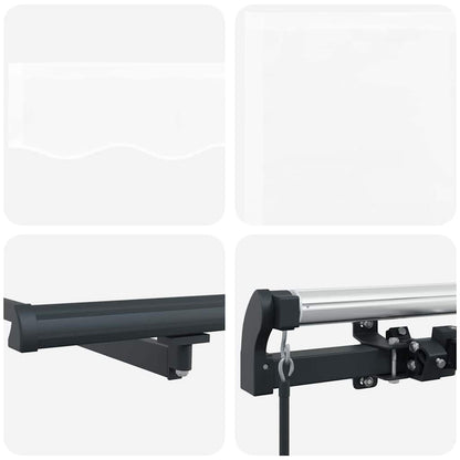 Einfahrbare Markise Weiß Weiß 450 × 350 cm Stoff