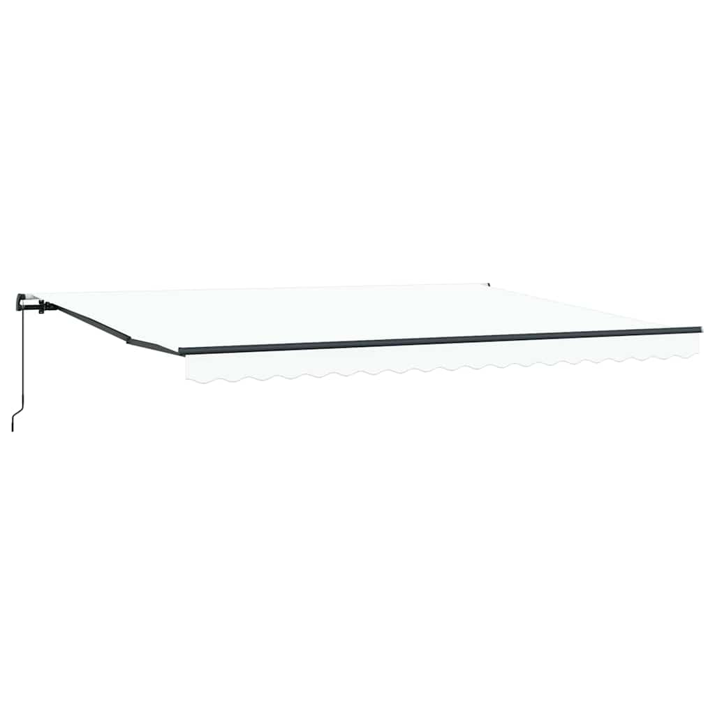 Einfahrbare Markise Weiß Weiß 450 × 350 cm Stoff