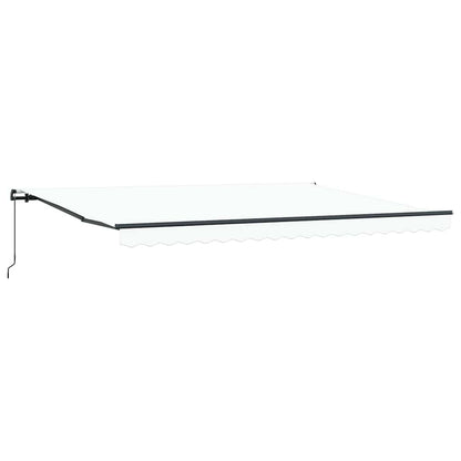 Einfahrbare Markise Weiß Weiß 450 × 350 cm Stoff