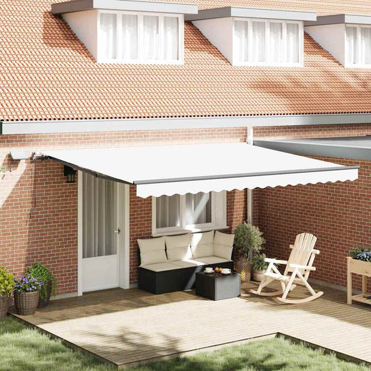 Einziehbare Markise Weiß 450 × 350 cm Stoff