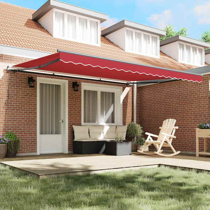 Einfahrbare Markise Rot Manuell Rot 450 × 350 cm Stoff