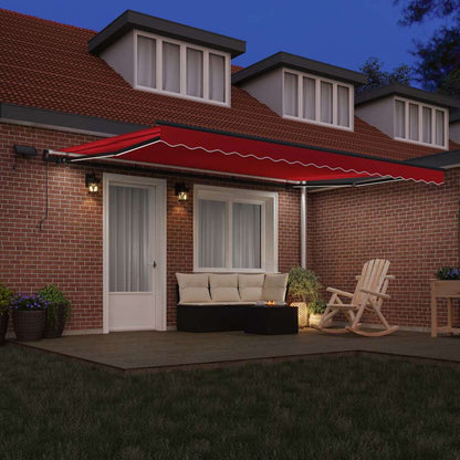 Einziehbare Markise Rot 450 x 350 cm Stoff