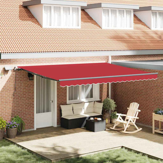 Einziehbare Markise Rot 450 × 350 cm Stoff
