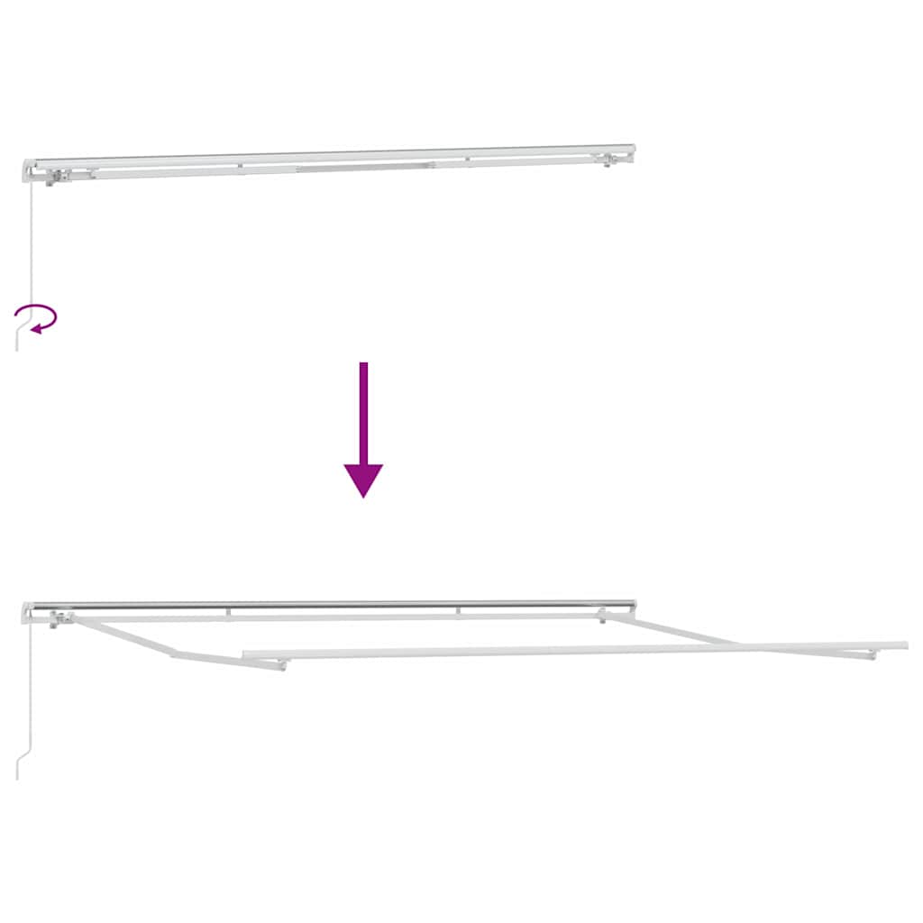 Einziehbare Markise Grün, Gelb 450 × 350 cm Stoff, Metall