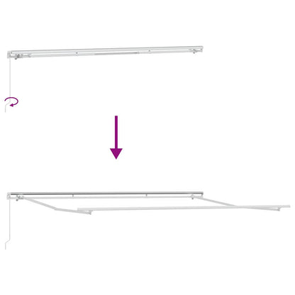 Einziehbare Markise Grün, Gelb 450 × 350 cm Stoff, Metall