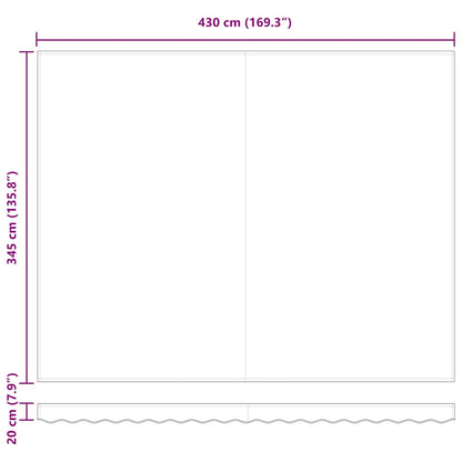 Einziehbare Markise Grün, Gelb 450 × 350 cm Stoff, Metall
