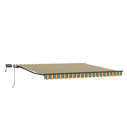 Einziehbare Markise Grün und Gelb 450 × 350 cm Stoff