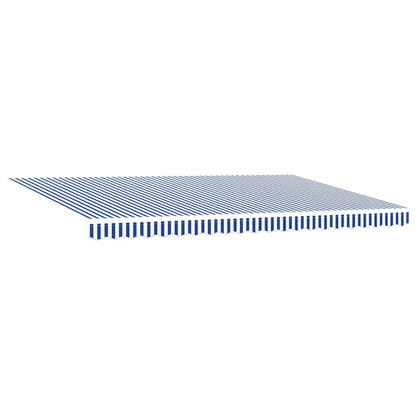 Einziehbare Markise Blau und Weiß 500 x 300 cm Stoff und Metall