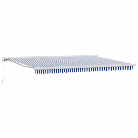 Einziehbare Markise Blau und weiß 500 × 300 cm Stoff, Metall