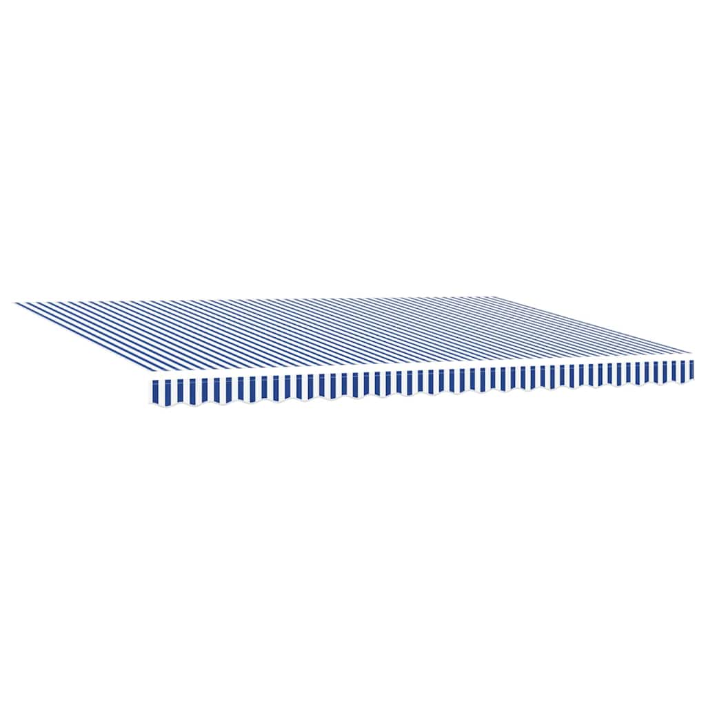 Einziehbare Markise Blau und weiß 500 × 300 cm Stoff, Metall