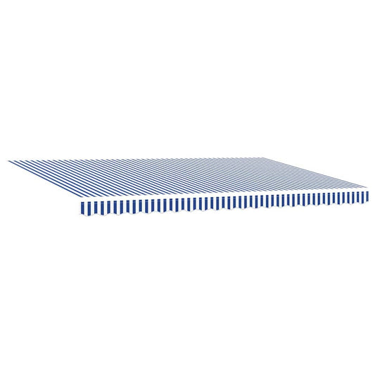 Einziehbare Markise Blau und weiß 500 × 300 cm Stoff, Metall