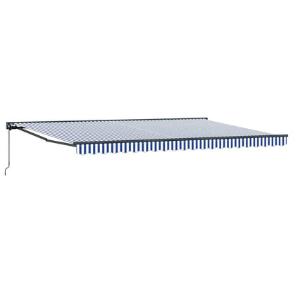 Einziehbare Markise Manuell Blau und Weiß 500x300 cm Stoff