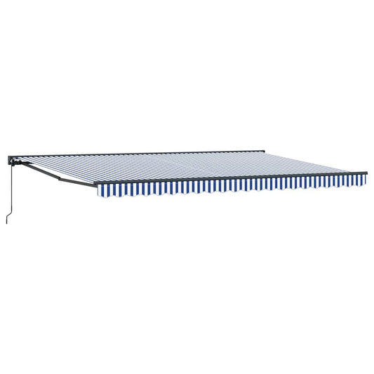 Einziehbare Markise Manuell Blau und Weiß 500x300 cm Stoff