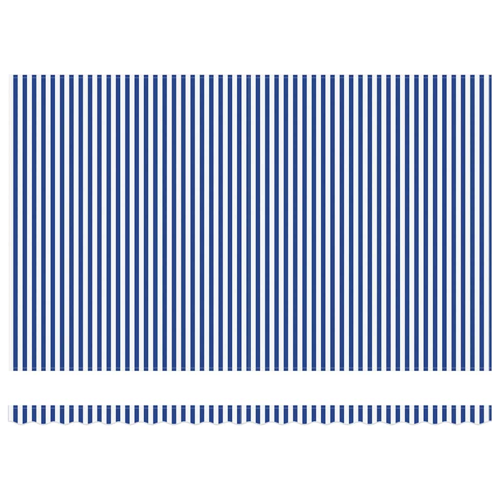 Einziehbare Markise Manuell Blau und Weiß 500x300 cm Stoff