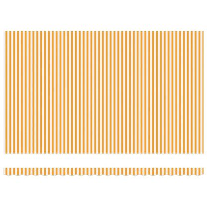 Einziehbare Markise Orange und Weiß 500 × 300 cm Stoff, Metall