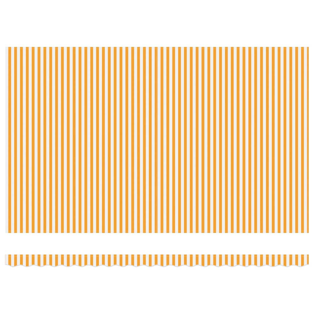 Einziehbare Markise Manuell Orange und Weiß 500x300 cm Stoff