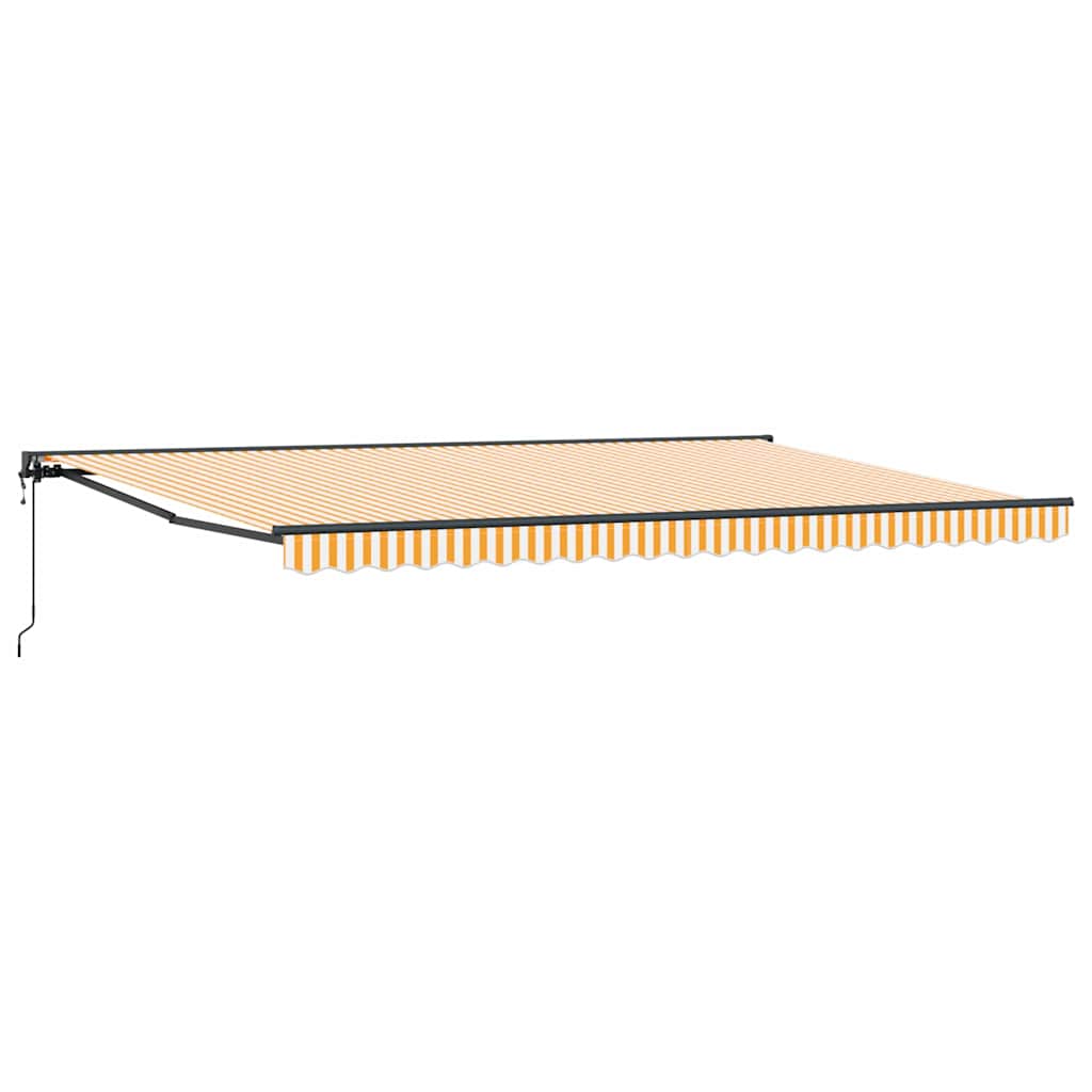 Einziehbare Markise Manuell Orange und Weiß 500x300 cm Stoff