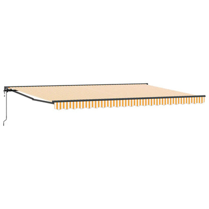 Einziehbare Markise Manuell Orange und Weiß 500x300 cm Stoff