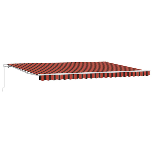 Einziehbare Markise Orange, Braun 500 × 300 cm Stoff, Metall