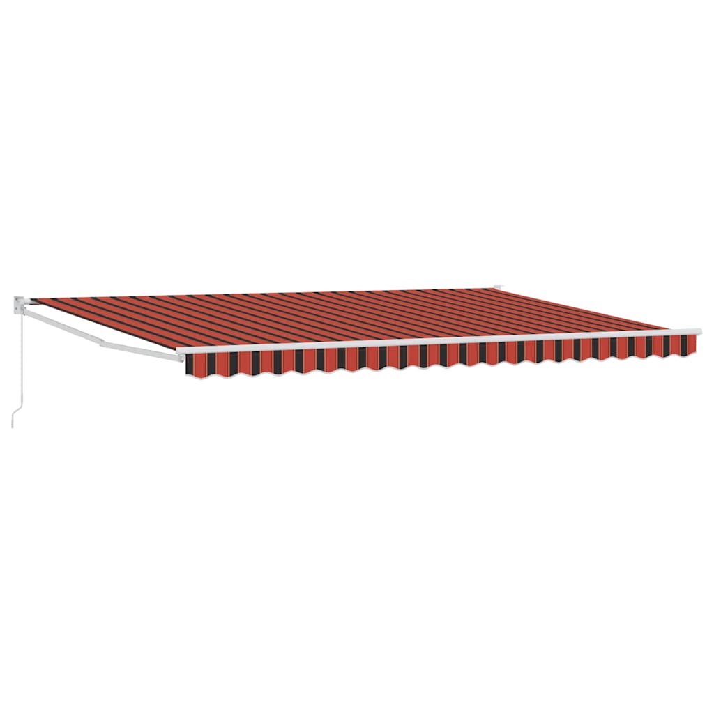 Einziehbare Markise Orange, Braun 500 × 300 cm Stoff, Metall