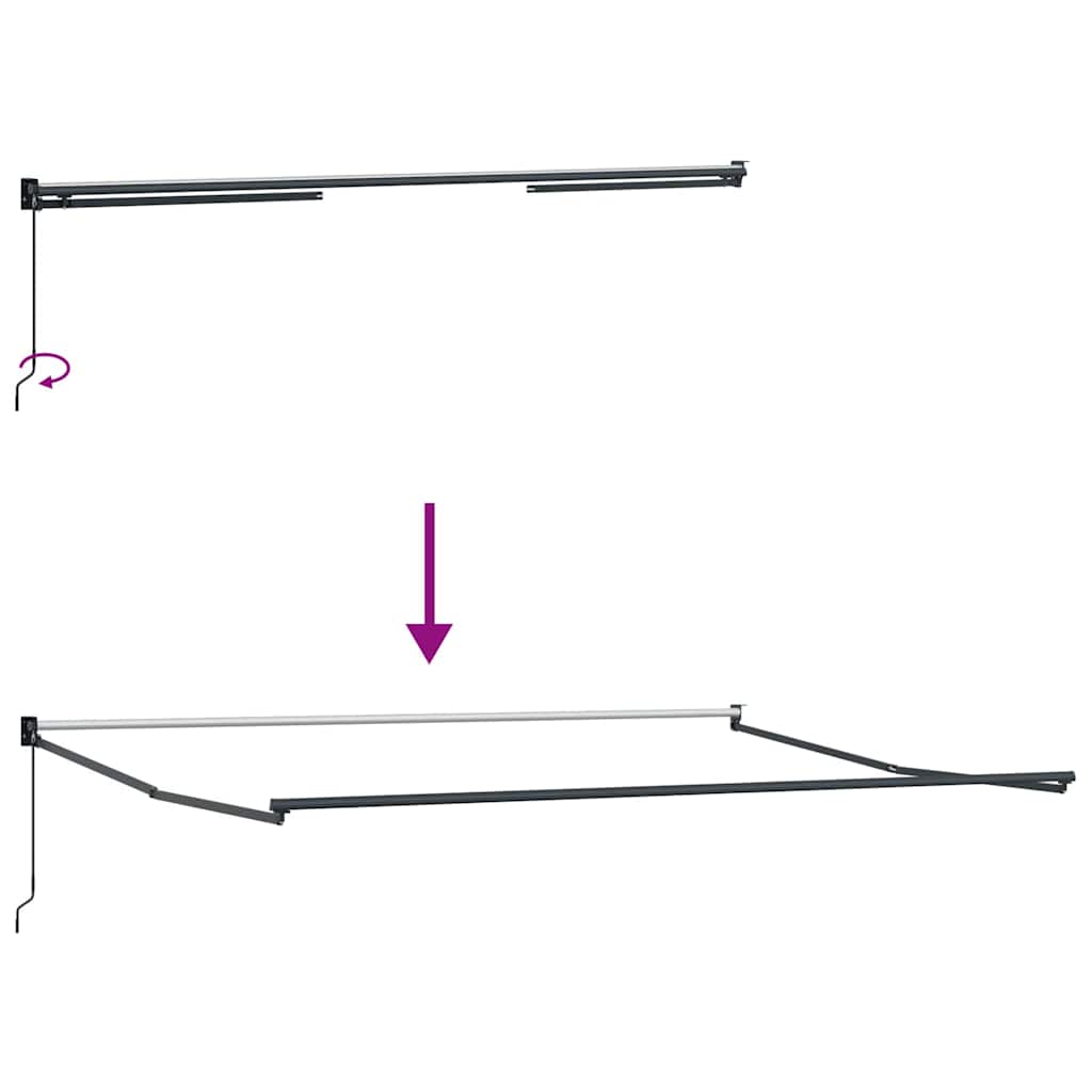 Einziehbare Markise Orange, Braun 500 × 300 cm Stoff, Metall