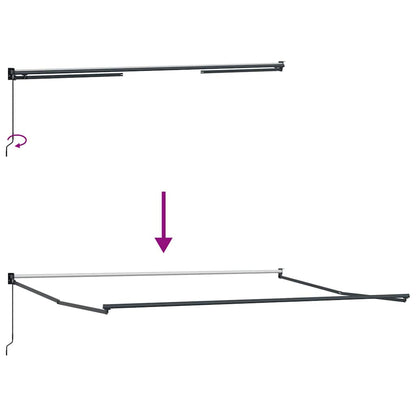 Einziehbare Markise Orange, Braun 500 × 300 cm Stoff, Metall
