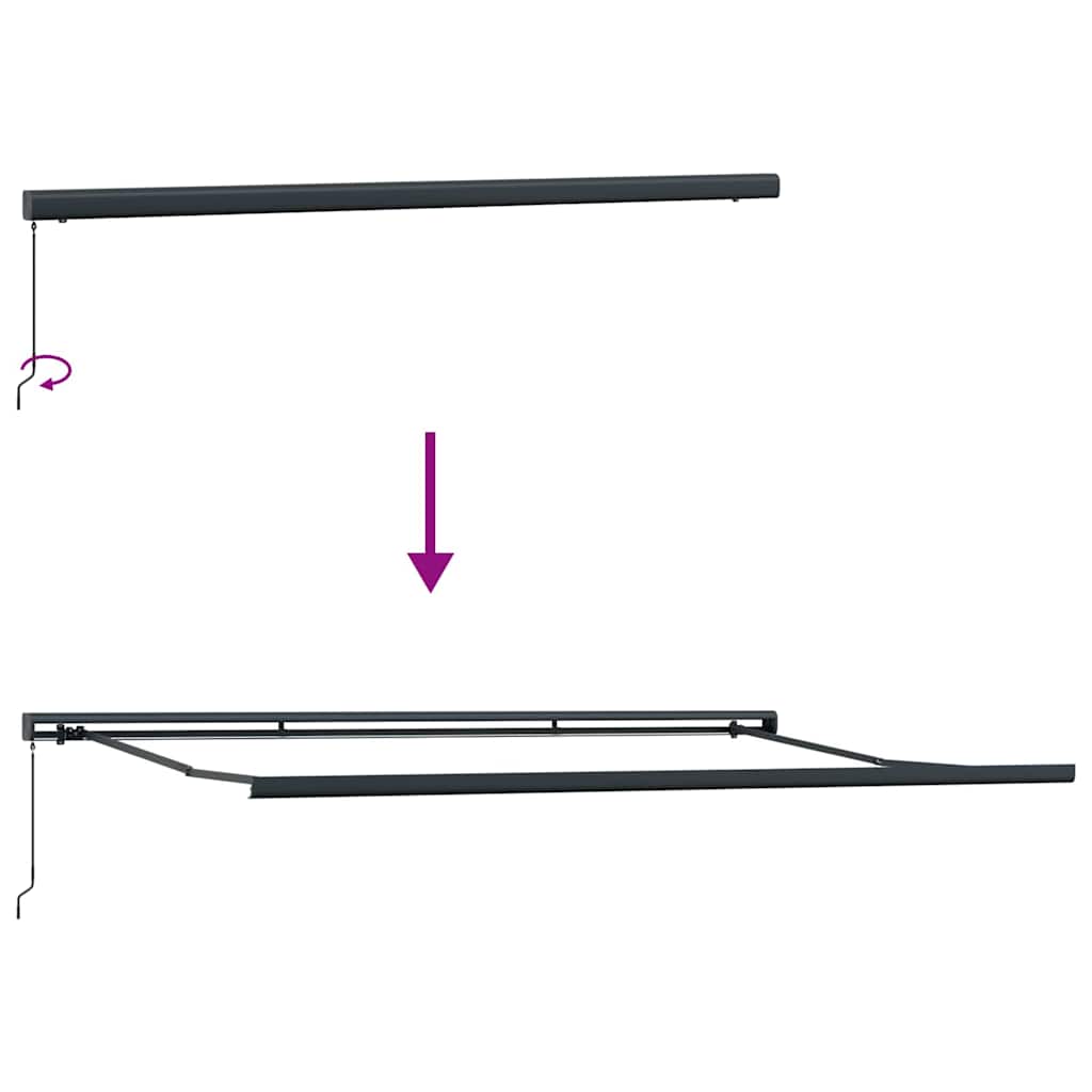 Einziehbare Markise Orange, Braun 500 × 300 cm Stoff, Metall