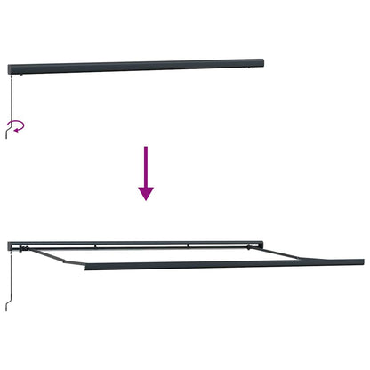 Einziehbare Markise Orange, Braun 500 × 300 cm Stoff, Metall
