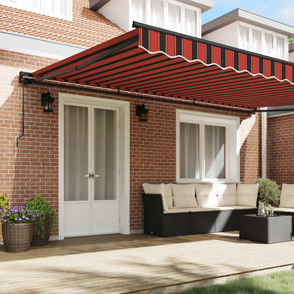 Einziehbare Markise Orange und Braun 500x300 cm Stoff