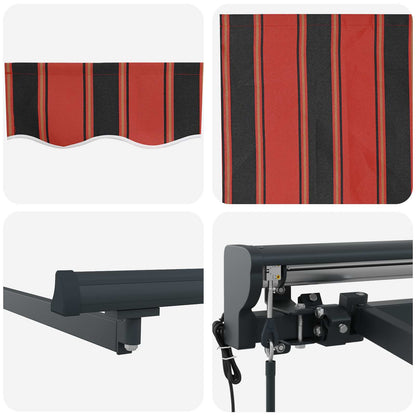 Einziehbare Markise Orange und Braun 500x300 cm Stoff