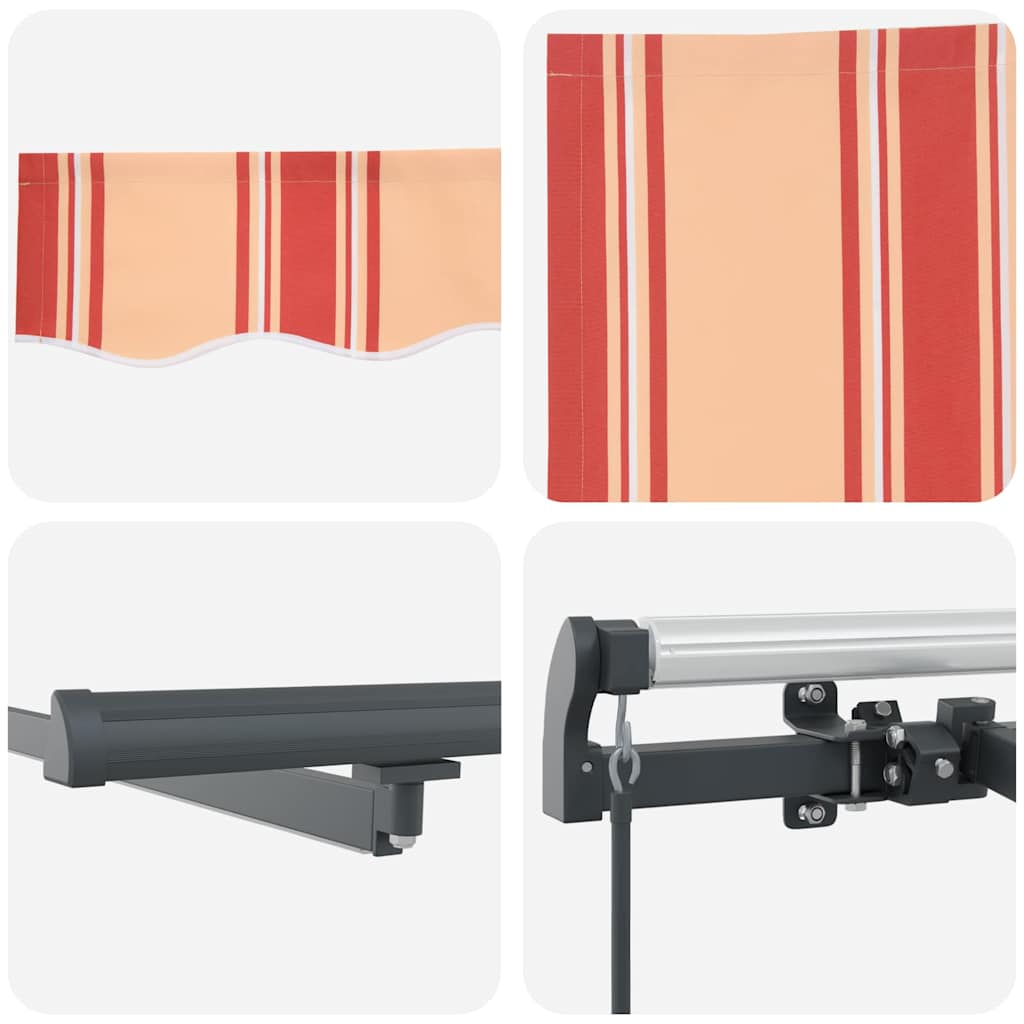 Einziehbare Markise Manuell Gelb und Orange 500 × 300 cm Stoff