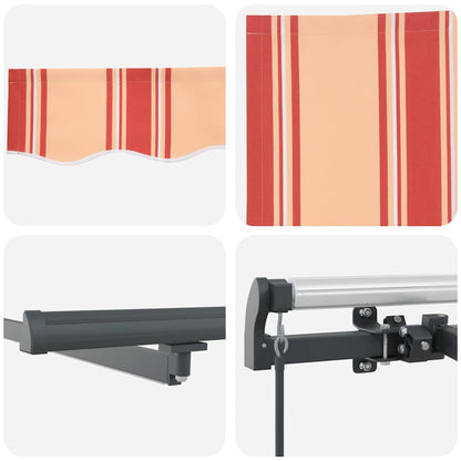 Einziehbare Markise Manuell Gelb und Orange 500 × 300 cm Stoff