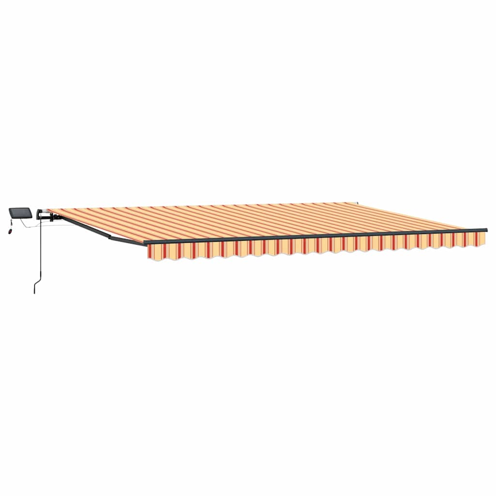 Einziehbare Markise Manuell Gelb und Orange 500 × 300 cm Stoff