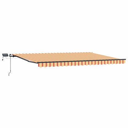 Einziehbare Markise Manuell Gelb und Orange 500 × 300 cm Stoff