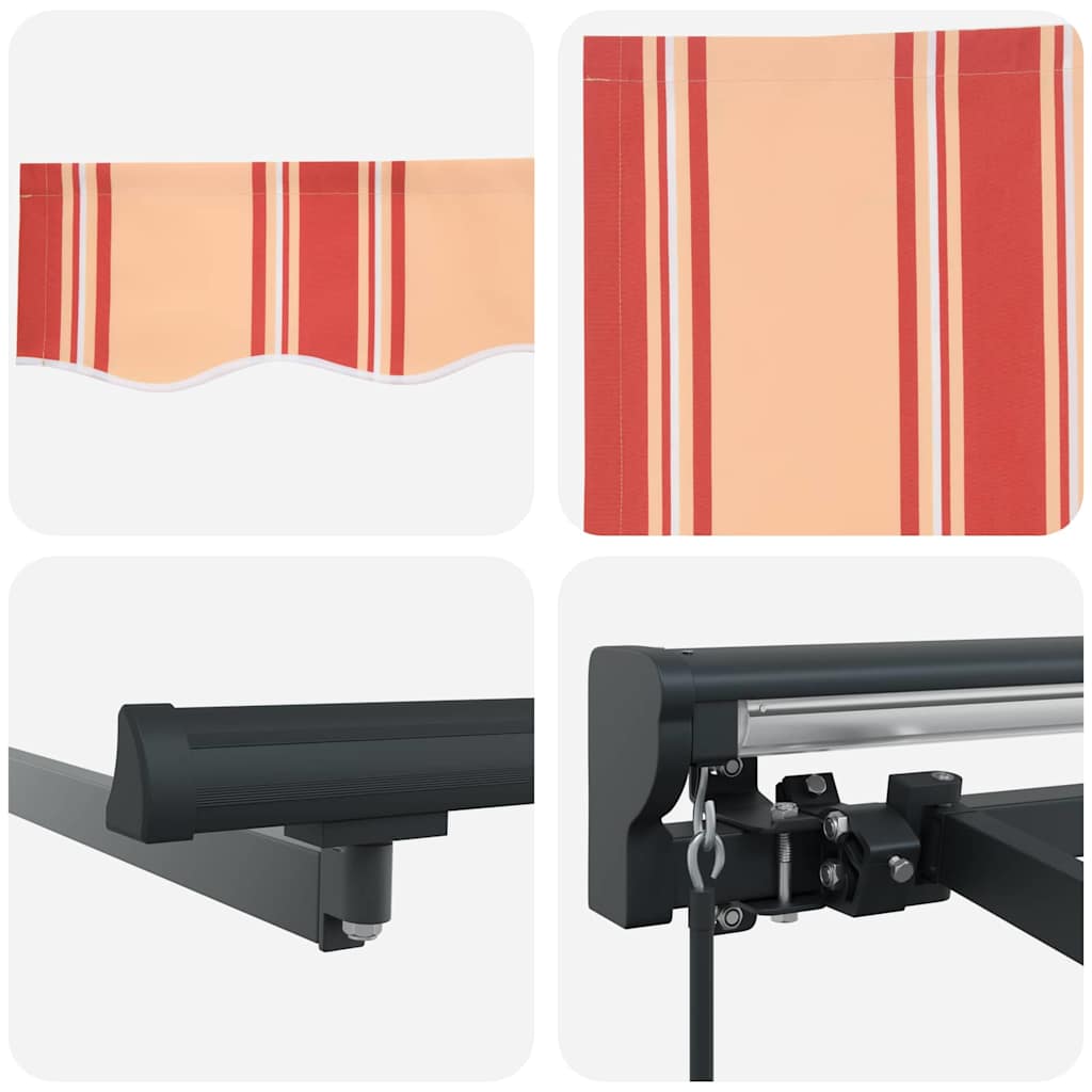 Einziehbare Markise Manuell Gelb und Orange 500x300 cm Stoff