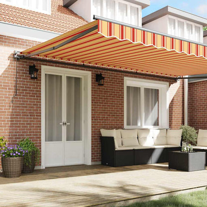 Einziehbare Markise Manuell Gelb und Orange 500x300 cm Stoff